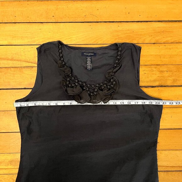 Banana Republic Black Silk Blend Tailored Blouse, Size 14 - Picture 12 of 12